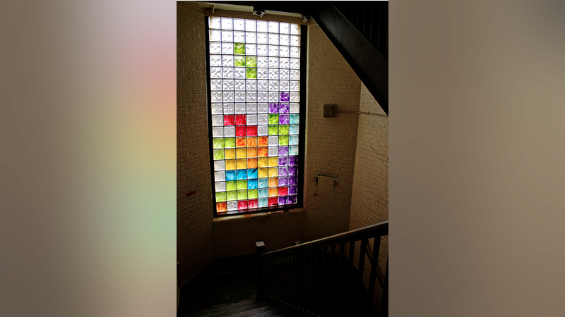 Tetris Stained Glass Window