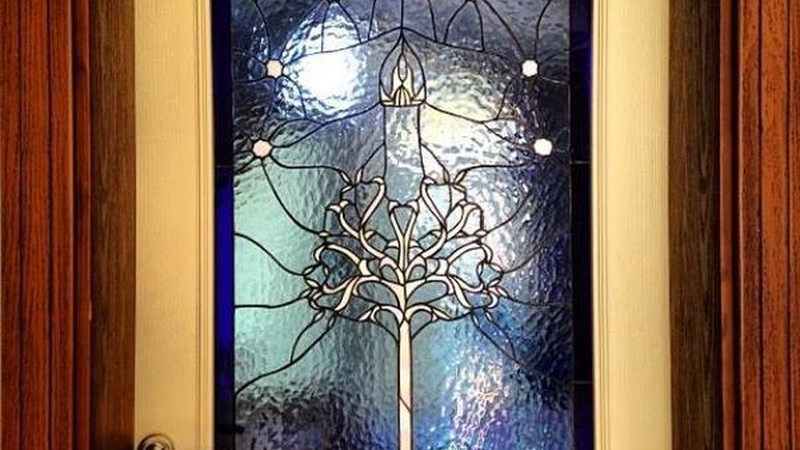 Tree of Gondor stained Glass Door