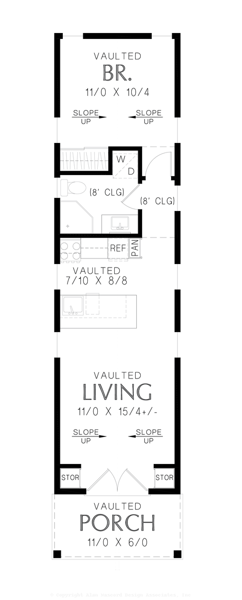Main Floor Plan image for Mascord Meadow Retreat-InLaws and Extended Families Rejoice-Main Floor Plan