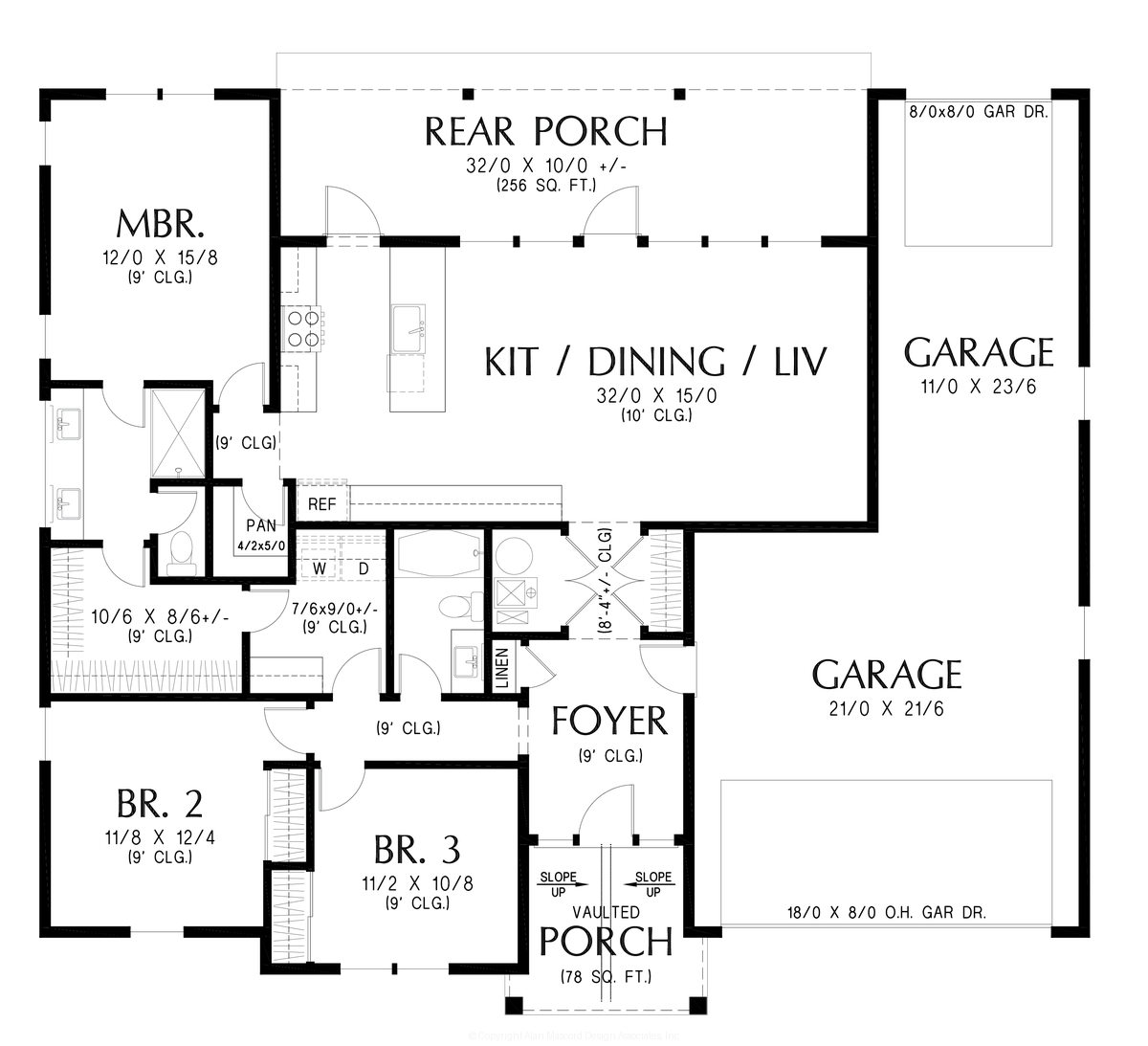 Main Floor Plan for Mascord House Plan B11116