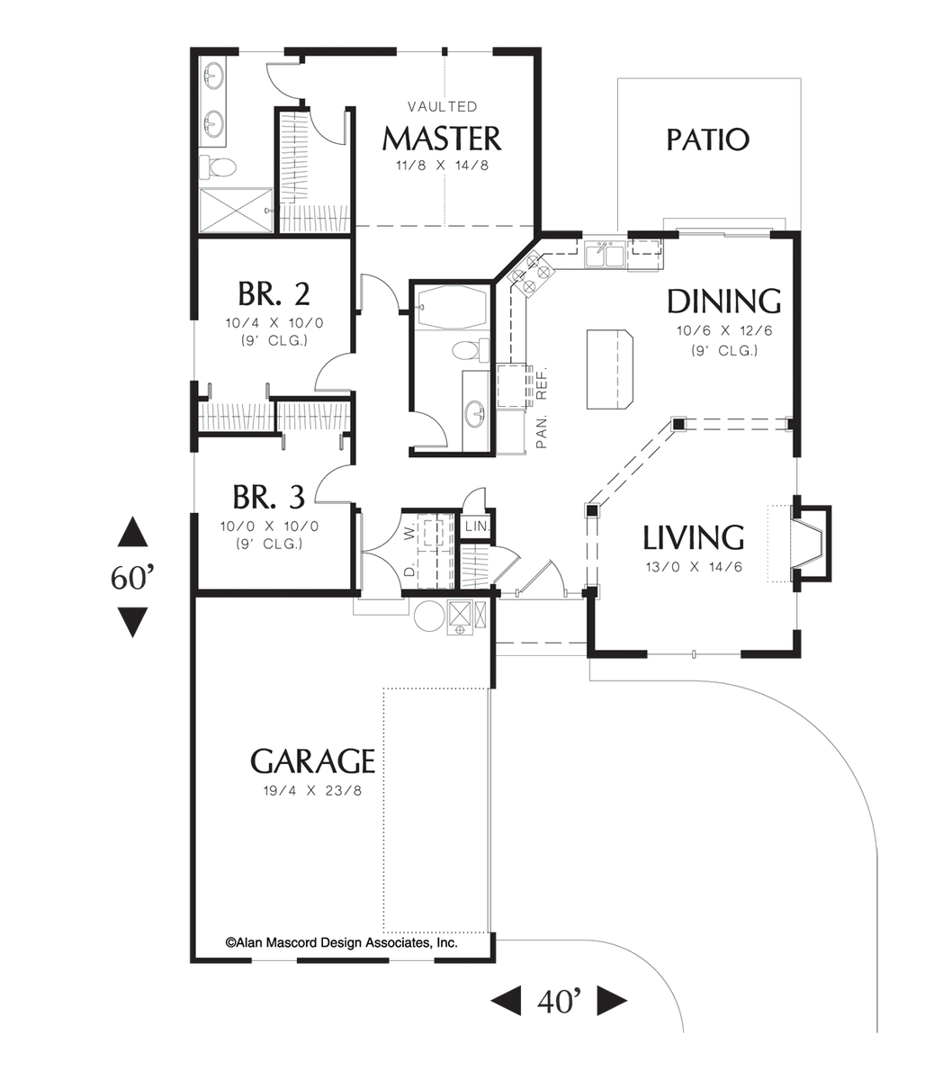 Main Floor Plan image for Mascord Wyndley-Quaint, Comfortable Ranch Plan-Main Floor Plan