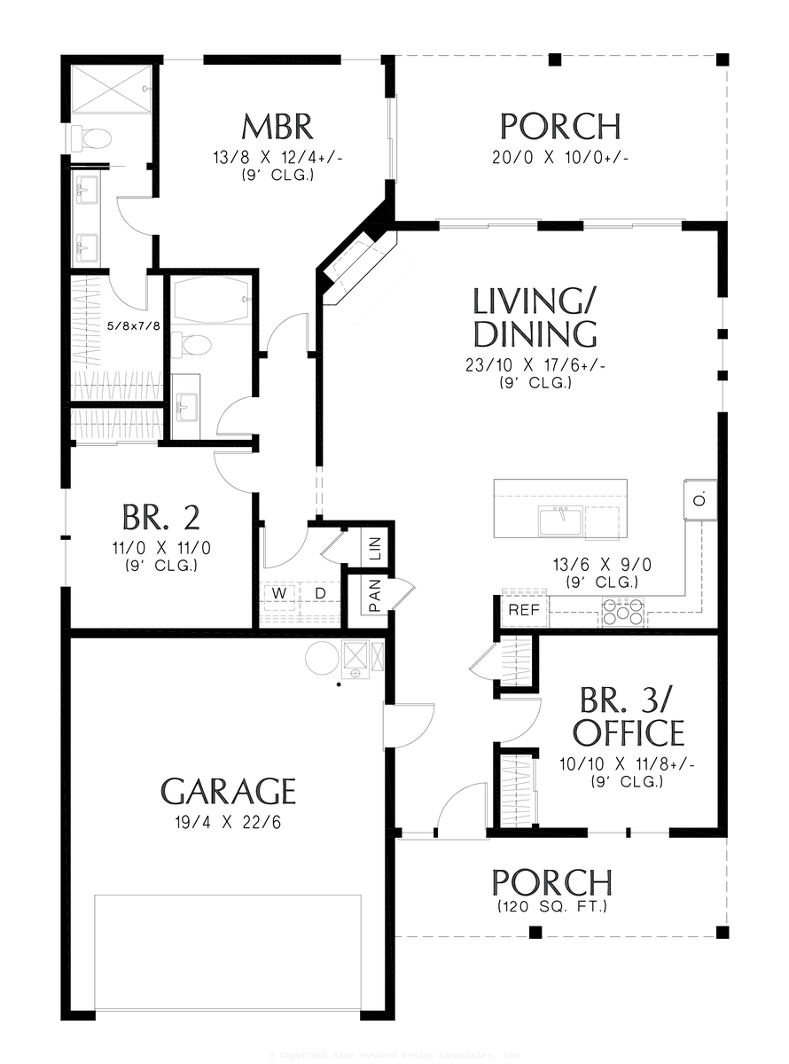 Main Floor Plan image for Mascord Apple Grove-Everything you need in a floor plan without wasted space-Main Floor Plan