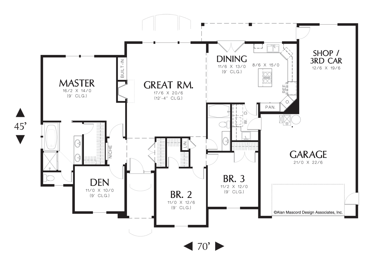 Sanderstone: Traditional Plan with Vaulted Ceiling | 1852 Sq Ft