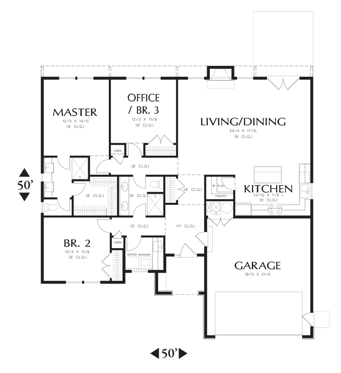 Main Floor Plan image for Mascord Hoover-Eco design at its finest - Efficient without compromise.-Main Floor Plan