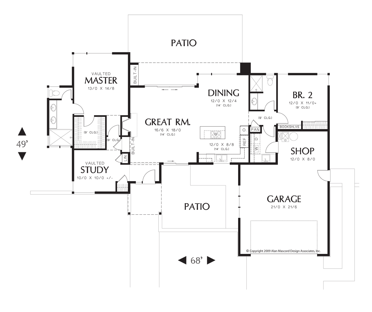 Main Floor Plan image for Mascord Westside-Tons of Room in a Smart, Compact Floor Plan-Main Floor Plan
