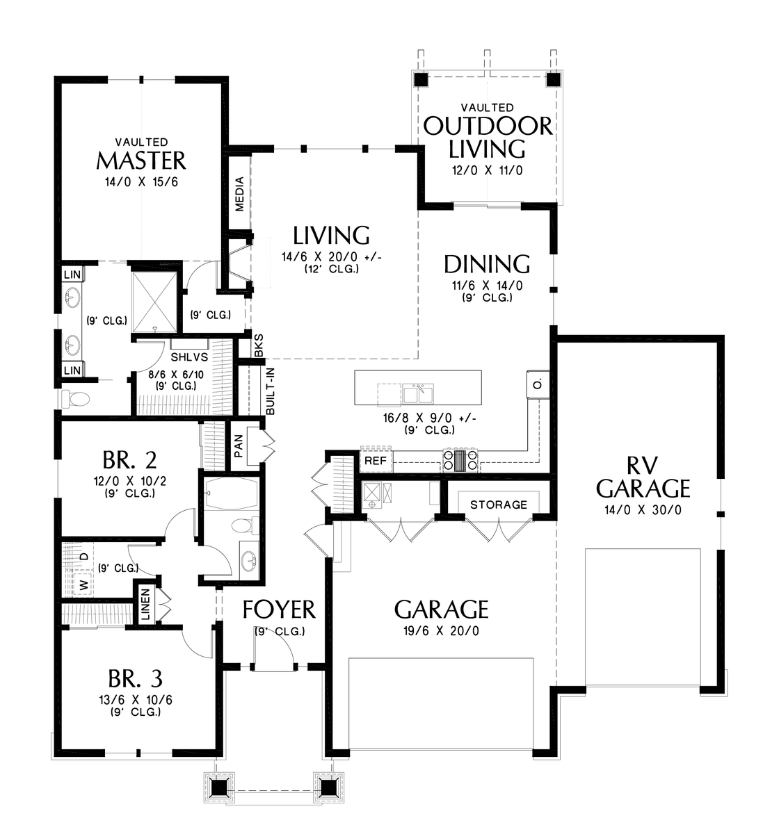 Main Floor Plan image for Mascord Cafe-RV Owners rejoice!  Beautiful solution to storing your Bus!-Main Floor Plan