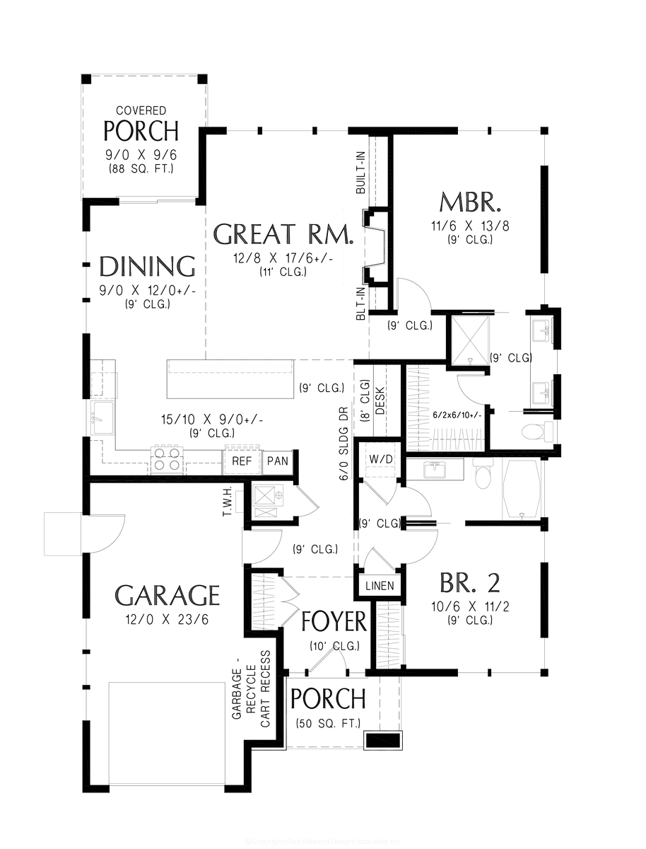 Main Floor Plan image for Mascord Casper-Great starter home to build-Main Floor Plan