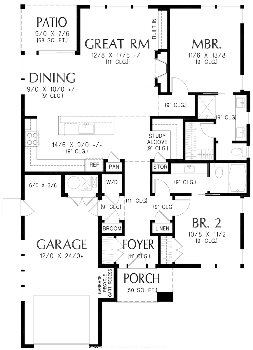 Main Floor Plan image for Mascord Robinson-Here's to you - The Robinson-Main Floor Plan