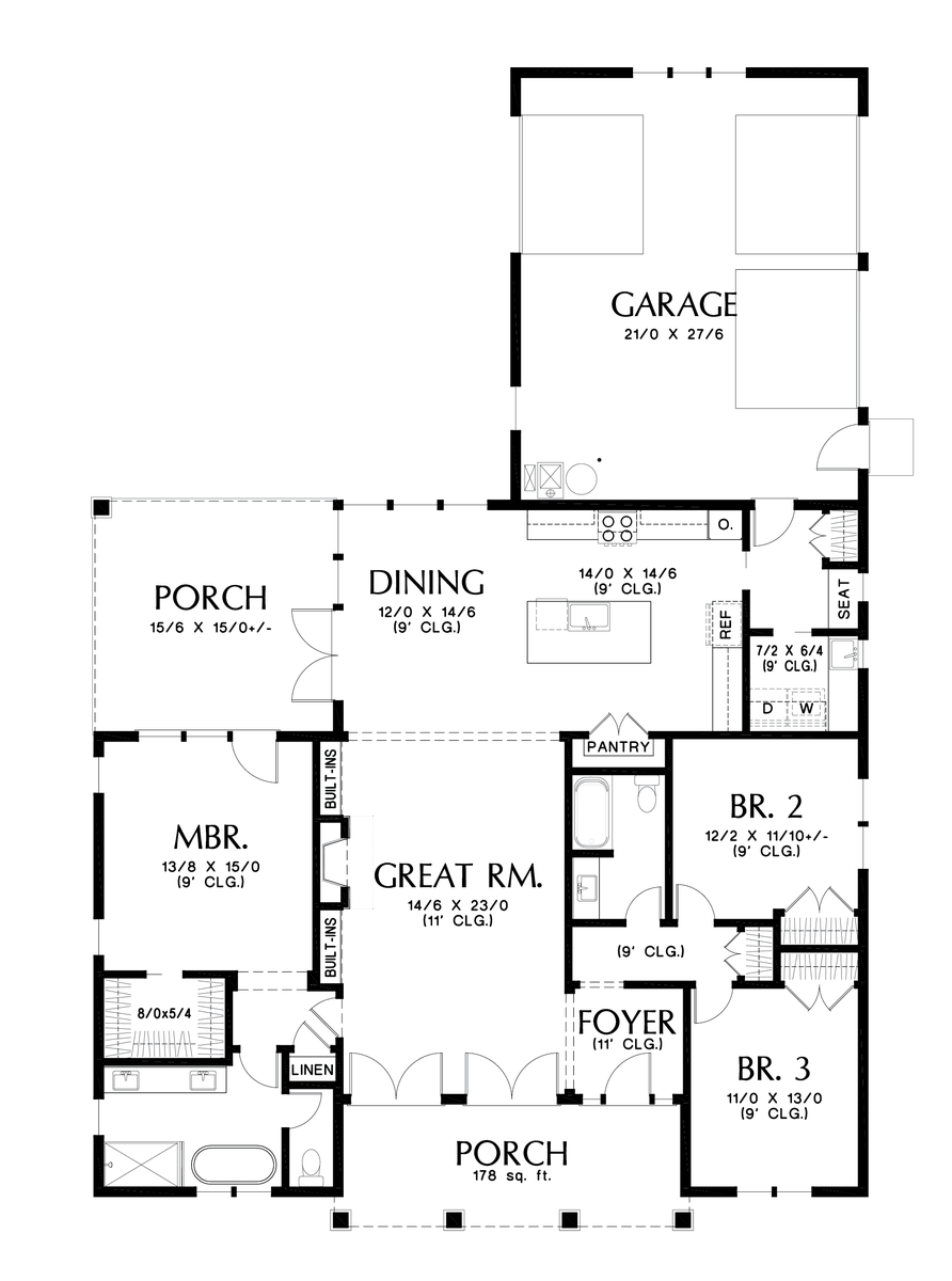 Main Floor Plan image for Mascord Lichdean--Main Floor Plan