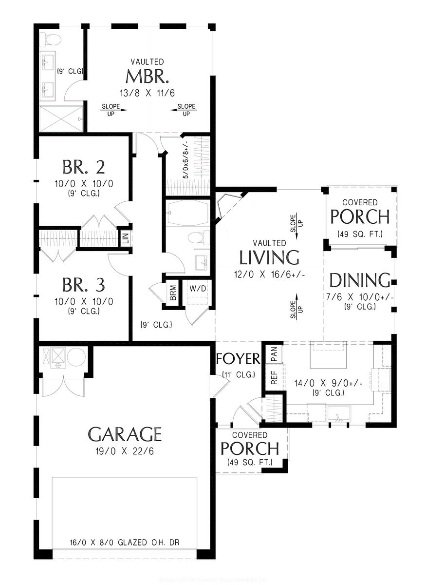 Main Floor Plan image for Mascord Hygge-A cozy scandinavian retreat-Main Floor Plan