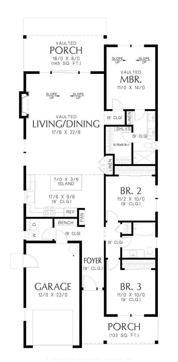 Main Floor Plan image for Mascord Blackwood-Sized perfectly for narrow lots-Main Floor Plan