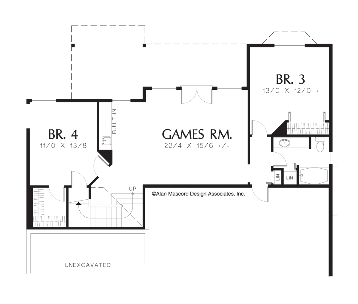 Lower Floor Plan image for Mascord Alden-Traditional Daylight Basement Plan-Lower Floor Plan