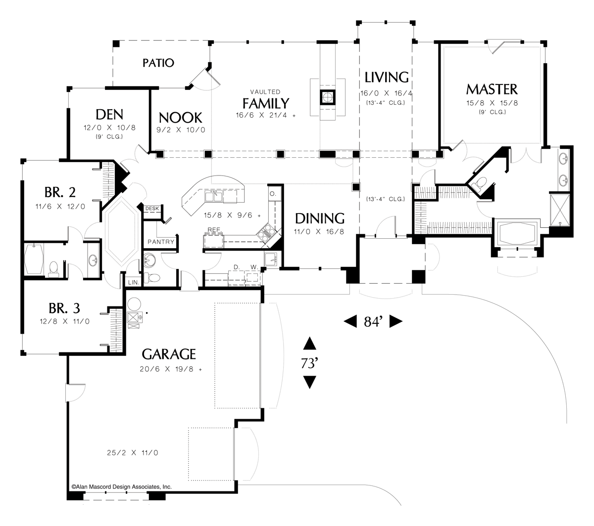 Main Floor Plan image for Mascord Glencoe-Spacious Floor Plan with 3 Bedrooms-Main Floor Plan
