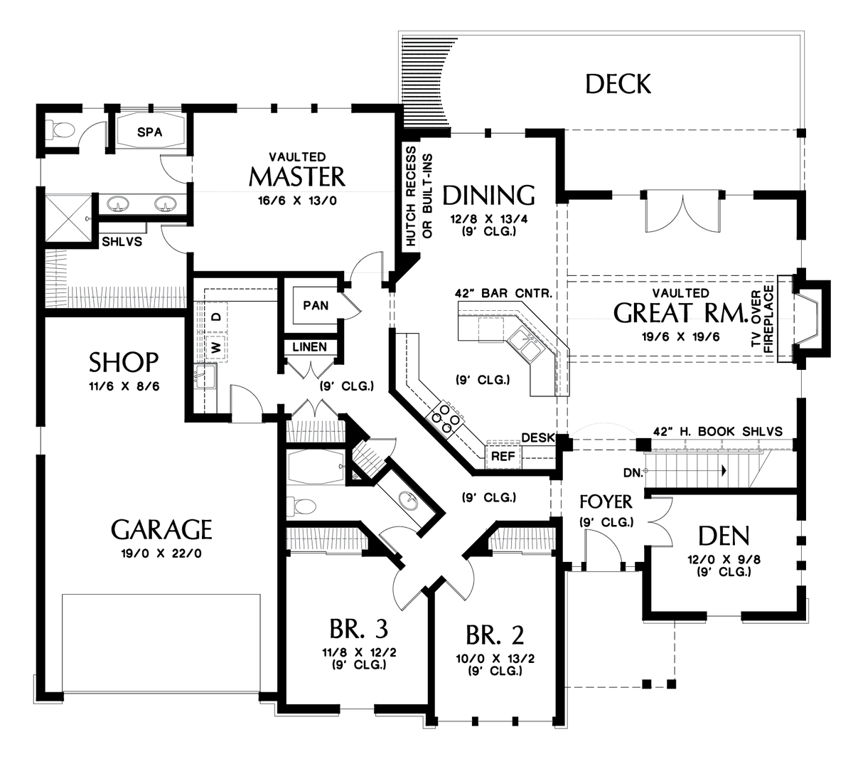 Main Floor Plan image for Mascord Munich-Sumptuous Home with Beautiful Outdoor Spaces-Main Floor Plan
