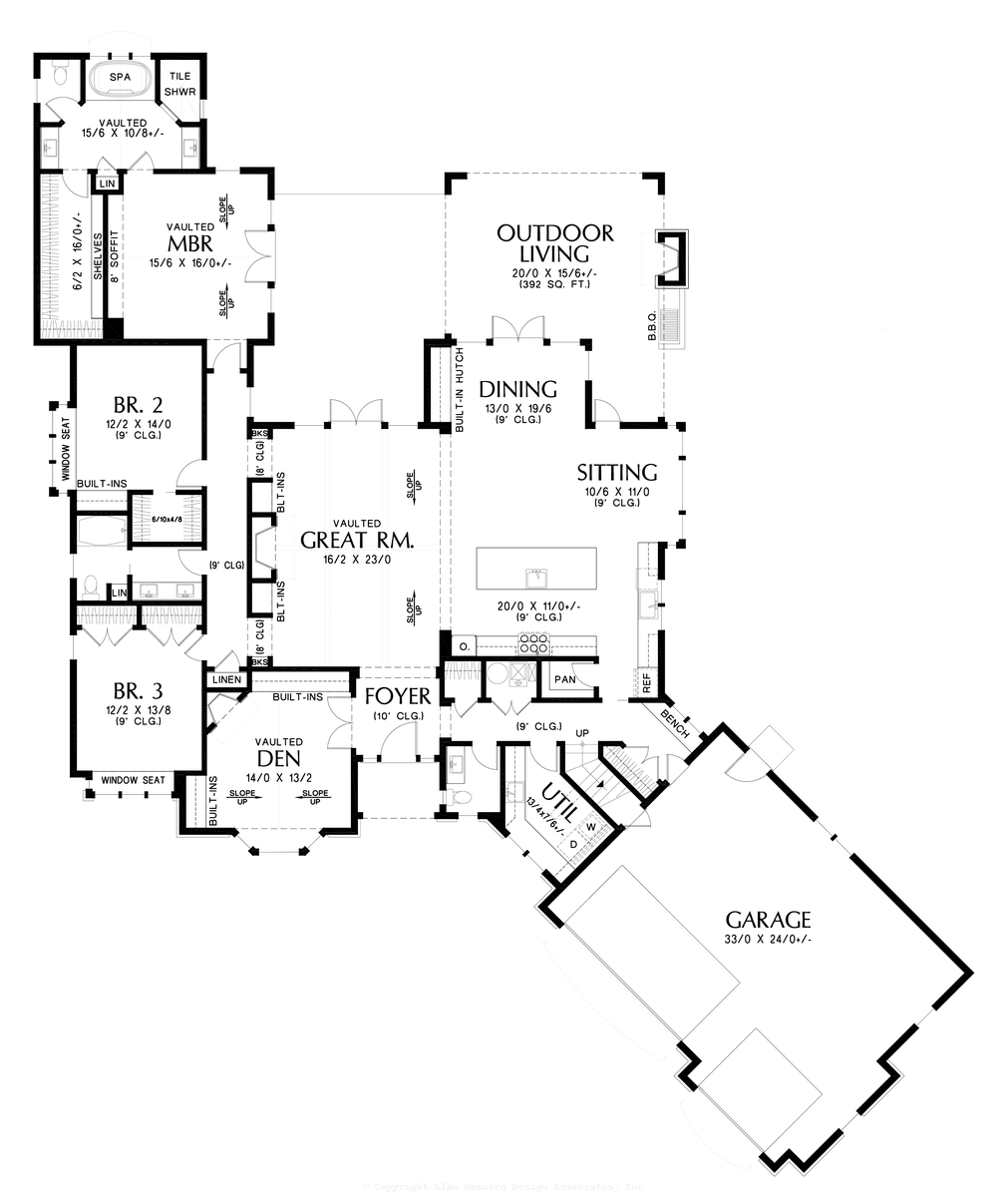 Main Floor Plan image for Mascord Yacolt-Sought After Angled Garage Plan-Main Floor Plan