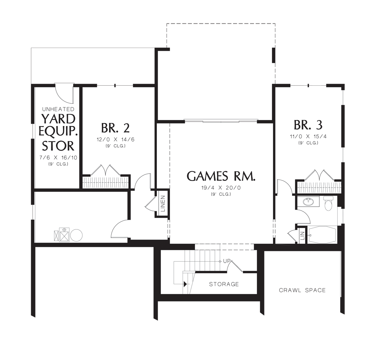 Lower Floor Plan image for Mascord Linden-Traditional Design, Contemporary Elegance-Lower Floor Plan