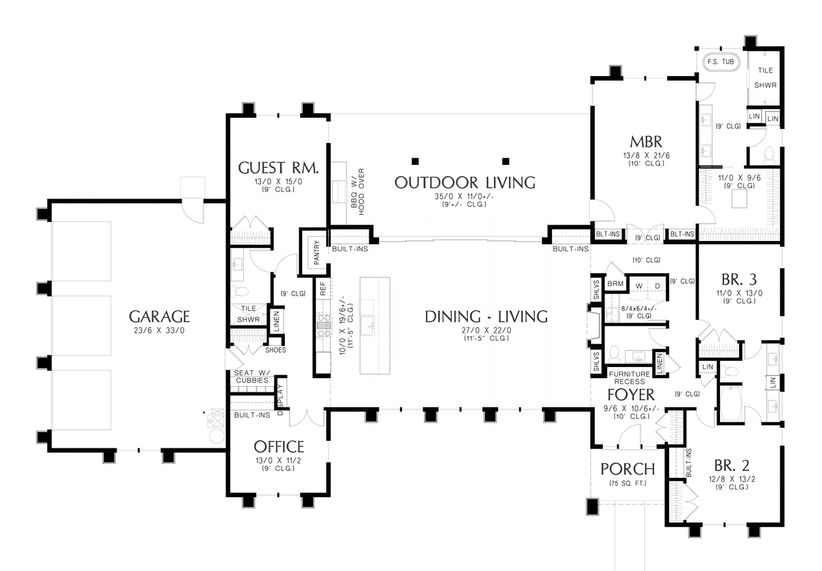 Modern Prairie House Plan 1240D The Clarksville: 3073 Sqft, 4 Beds, 3.1 ...