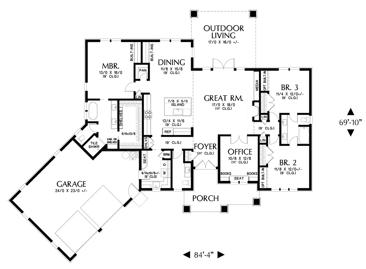 Main Floor Plan image for Mascord Newton--Main Floor Plan