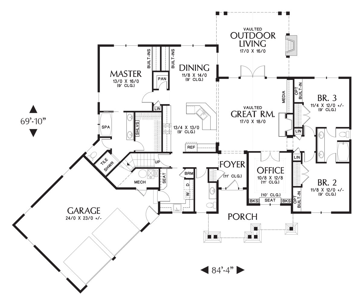 Main Floor Plan image for Mascord Ripley-Stylish Single Story with Great Outdoor Space-Main Floor Plan