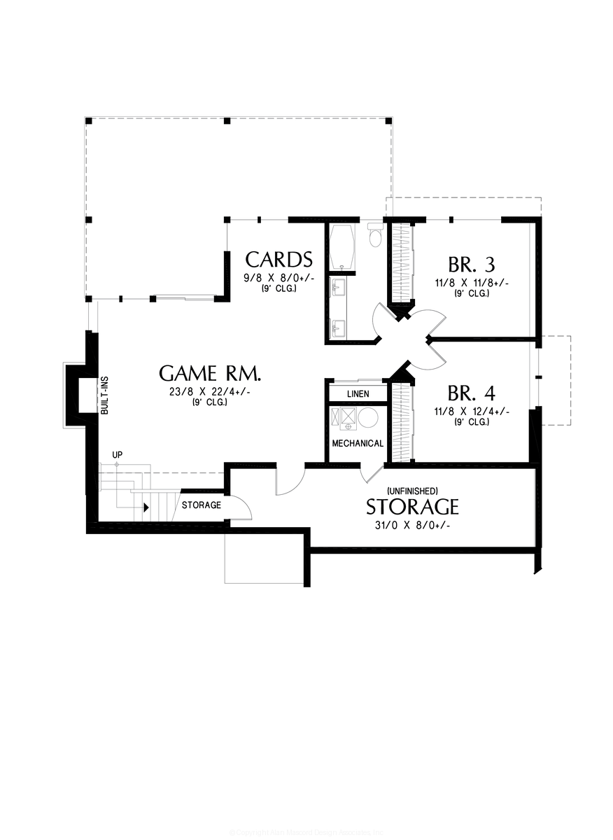 Lower Floor Plan image for Mascord Montesat-A great vacation or hillside home-Lower Floor Plan