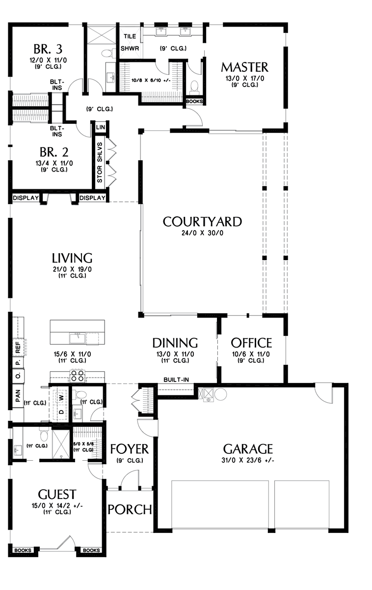 Main Floor Plan image for Mascord Alameda South West-Guest Studio Addition to the Alameda South-Main Floor Plan