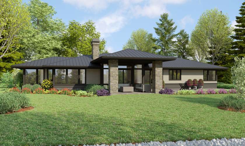 Modern Prairie House Plan 1273 The Holme Hedge: 2911 Sqft, 4 Beds, 3 Baths