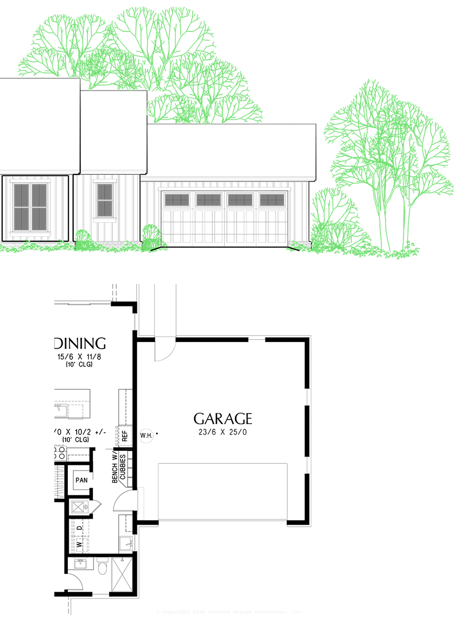 Front Facing Garage to Mascord Meadow Lane-Spacious Single Story Farmhouse-Front Facing Garage