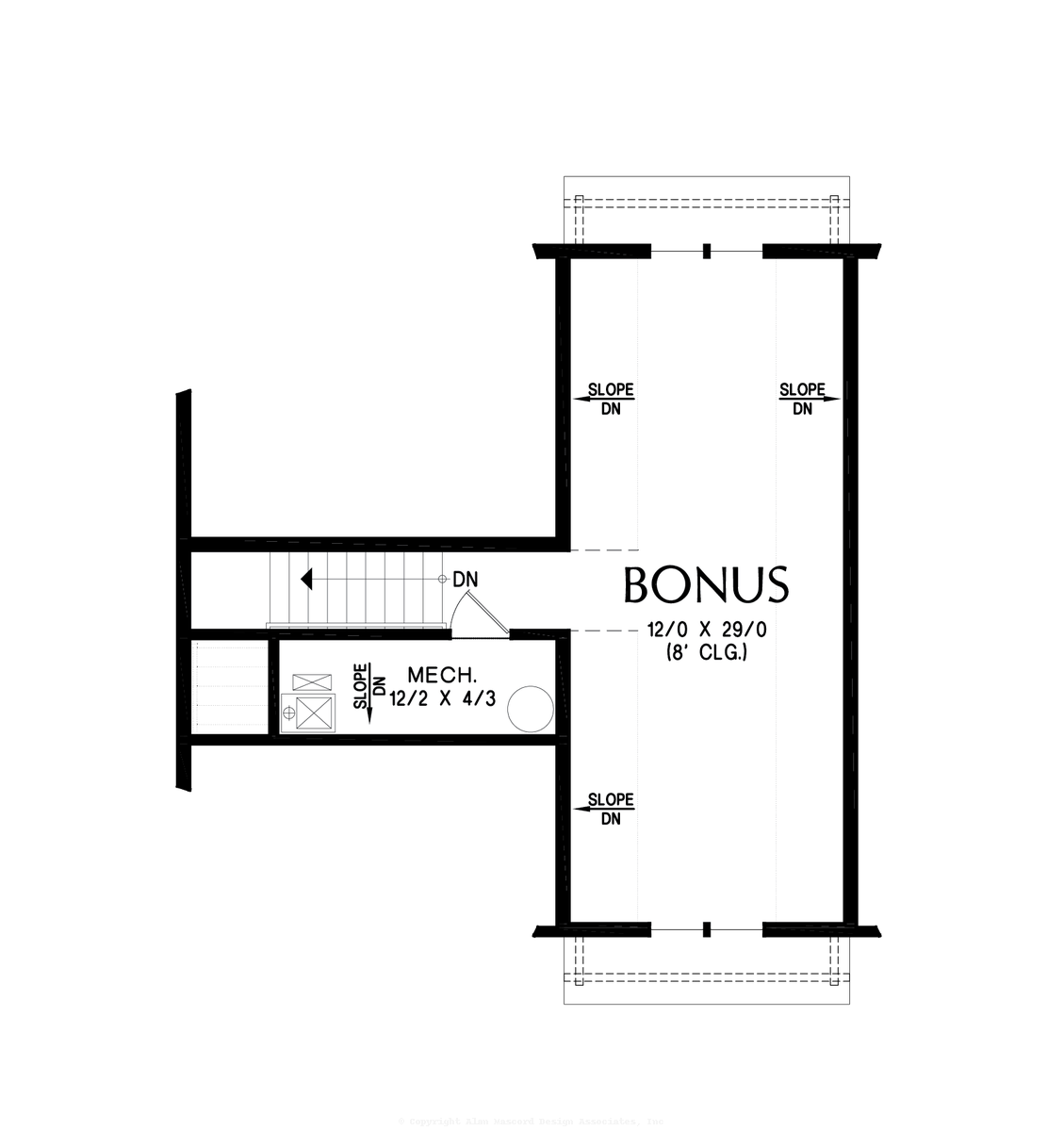 Upper Floor Plan image for Mascord Marcus-Spacious Farmhouse with Great Outdoor Living Space-Upper Floor Plan