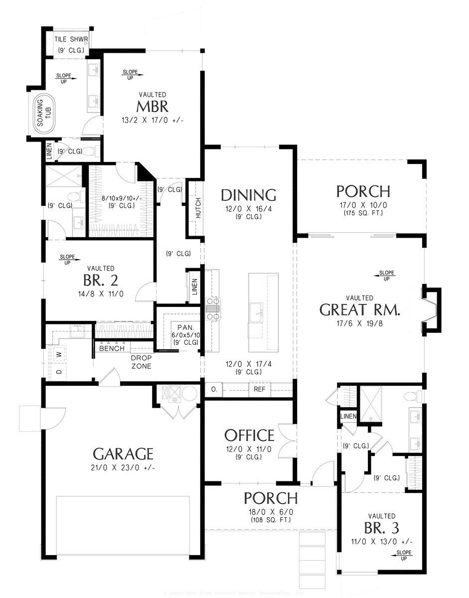 Main Floor Plan image for Mascord Copperhead-Beauty and Serenity in a Modern Sanctuary-Main Floor Plan