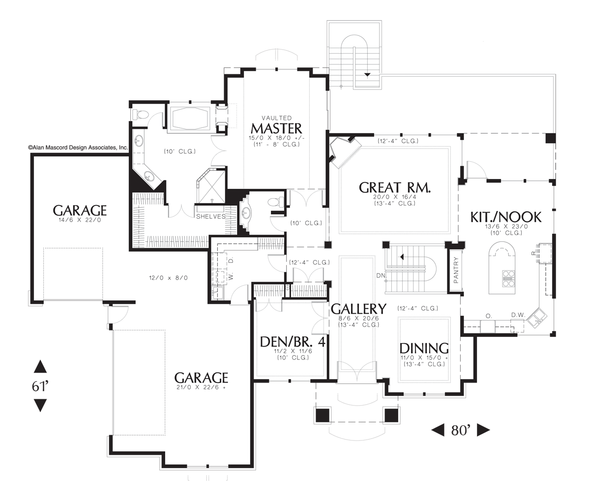 Main Floor Plan image for Mascord Damstrom-European Plan with Great Curb Appeal-Main Floor Plan
