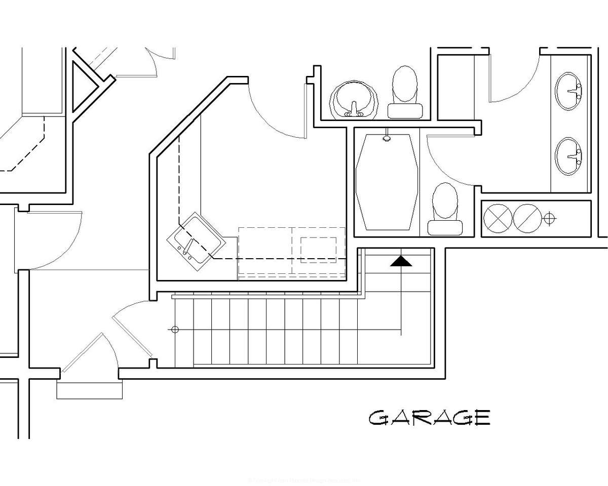 Basement Stair Location for Mascord House Plan B1313 - The Grayson