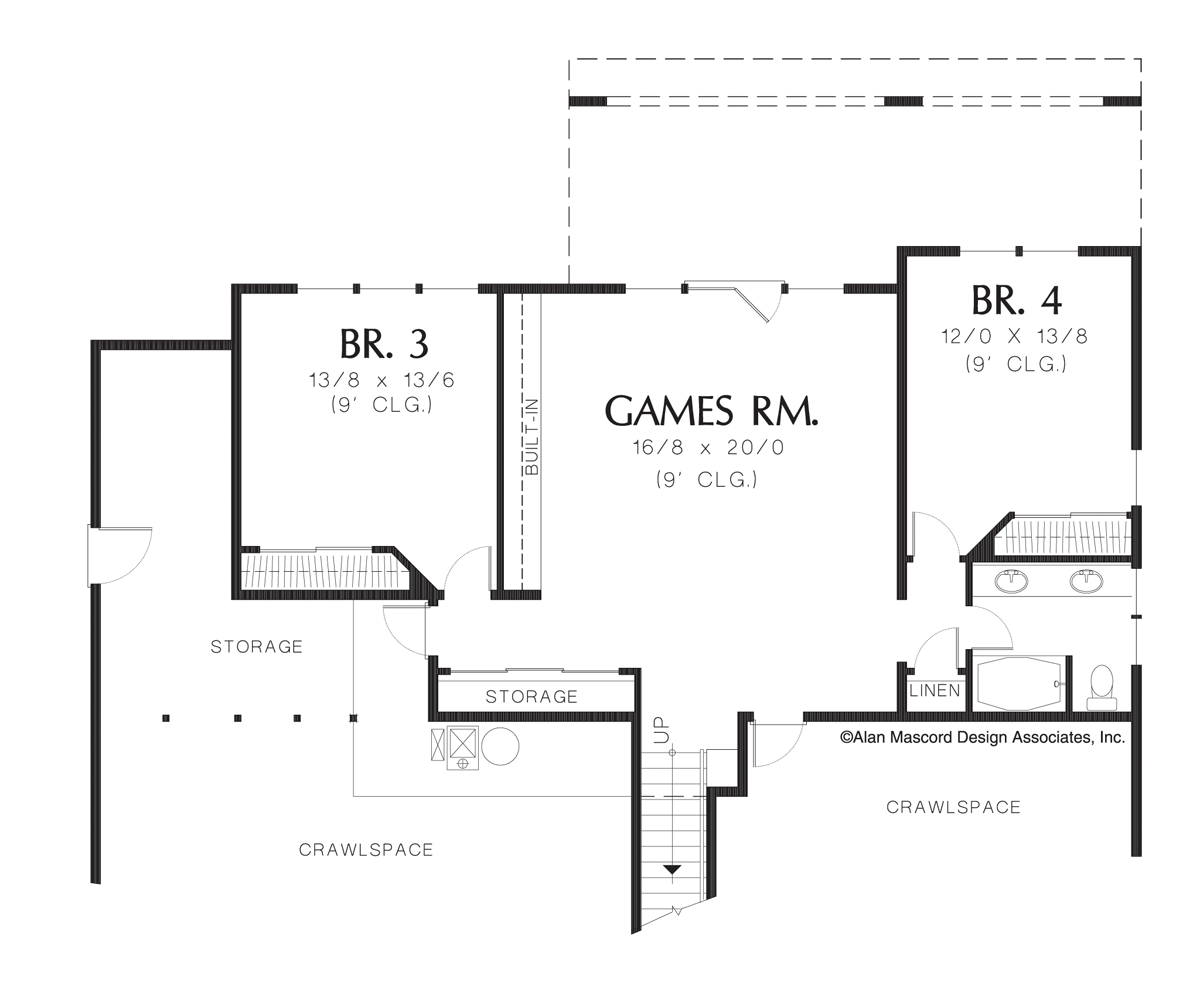 Lower Floor Plan image for Mascord Hedington-Contemporary Plan with Daylight Basement-Lower Floor Plan