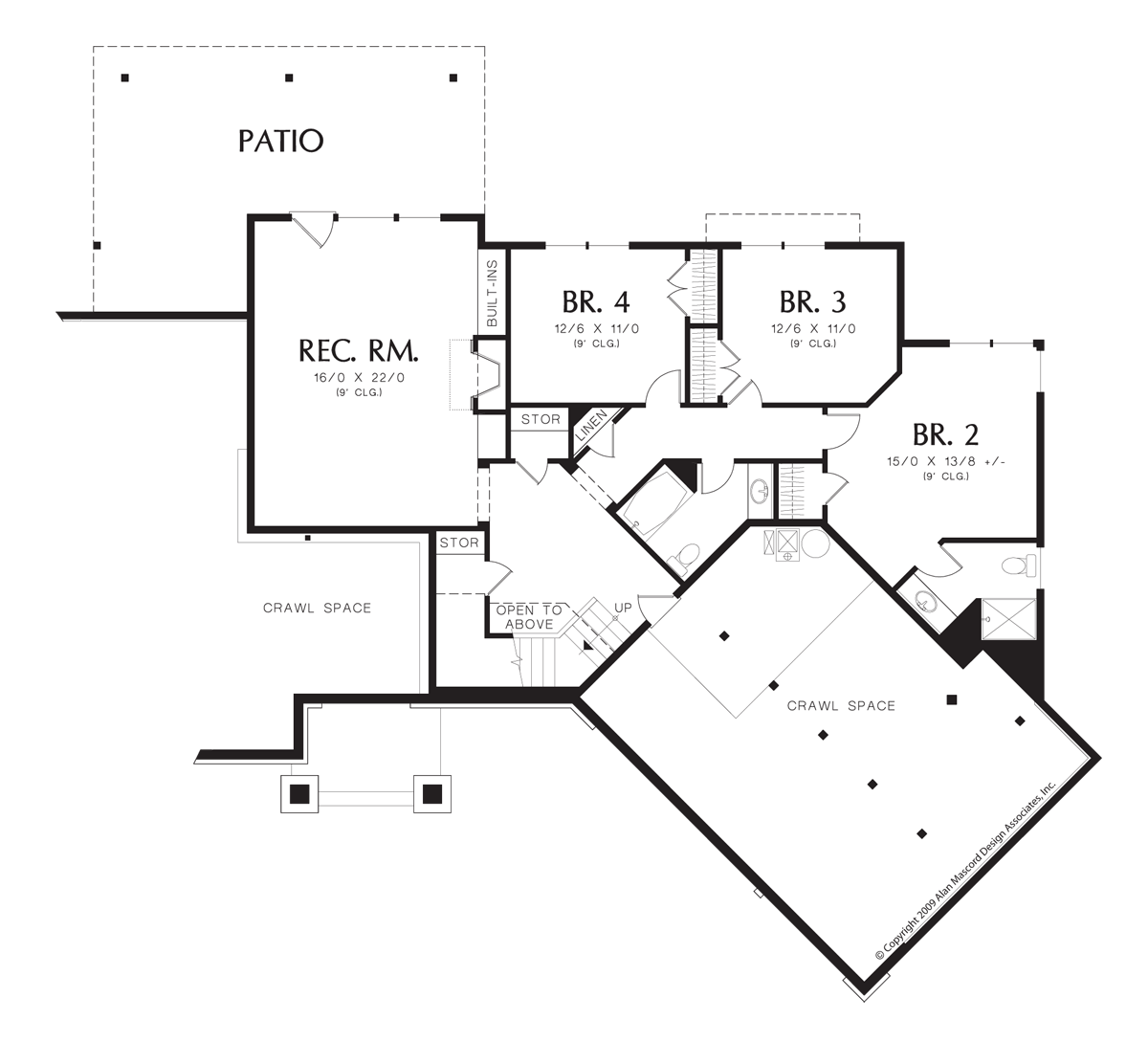 Lower Floor Plan image for Mascord Paysholme-Open Floor Plan with Gourmet Kitchen-Lower Floor Plan