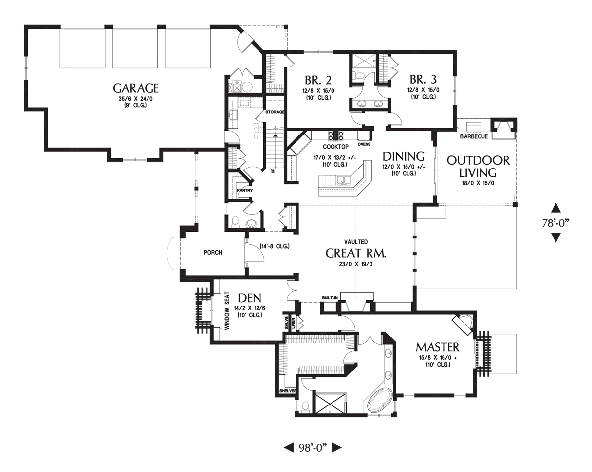 Main Floor Plan image for Mascord Cherbourg-Je t'aime-Main Floor Plan