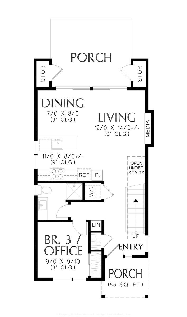 Main Floor Plan image for Mascord Murcott-Compact Flexible Layout with Options for Change-Main Floor Plan