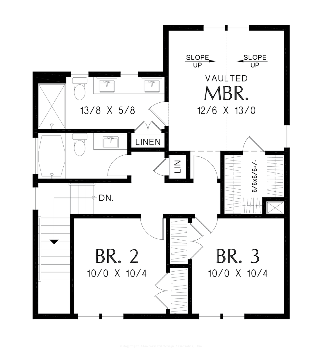 Upper Floor Plan image for Mascord Astrid-Well appointed Craftsman with Great Curb Appeal and Options-Upper Floor Plan