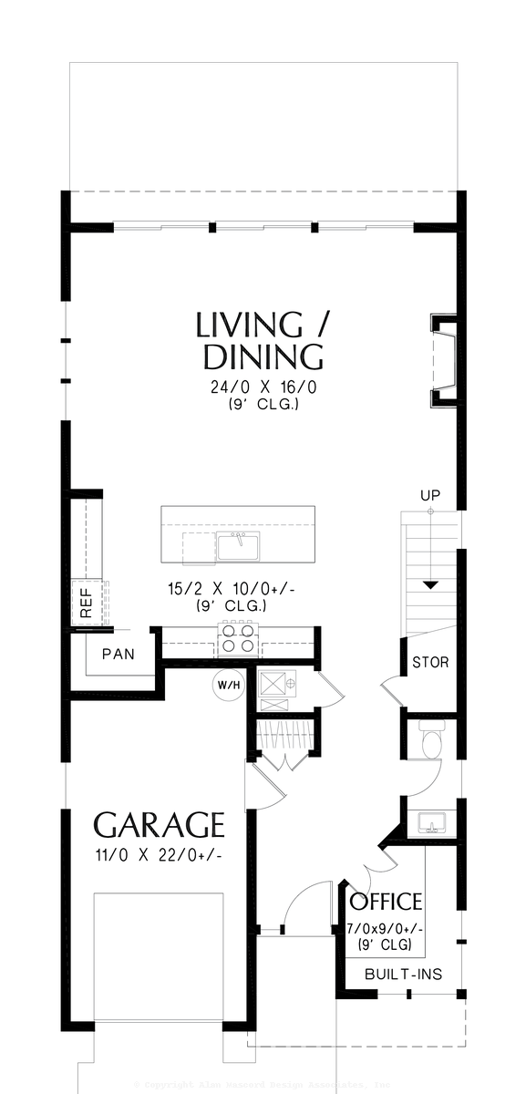 Main Floor Plan image for Mascord Cooper-Cozy Urban Contemporary-Main Floor Plan