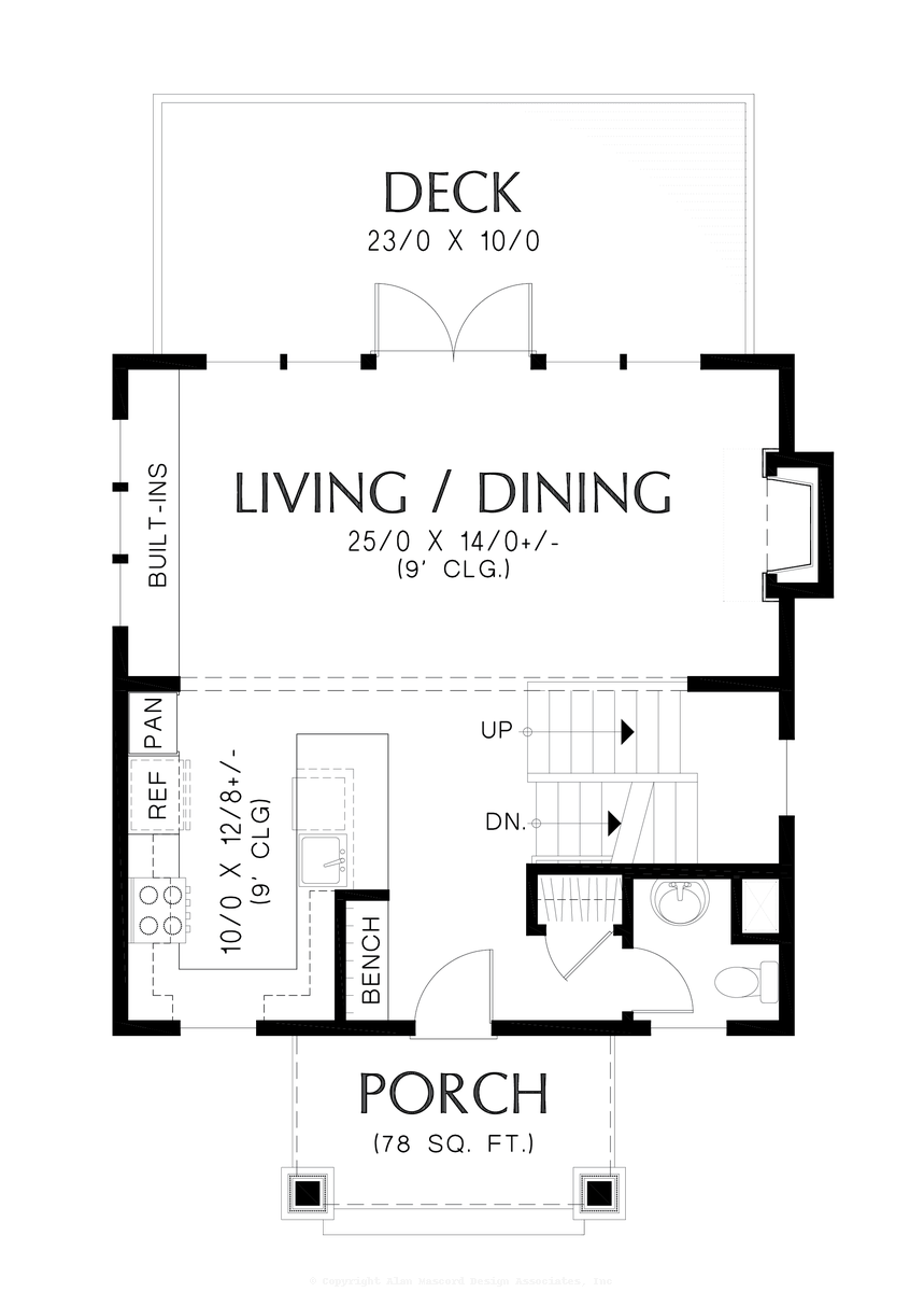 Main Floor Plan image for Mascord Mazlan-Great Small Footprint Walkout Basement Home-Main Floor Plan