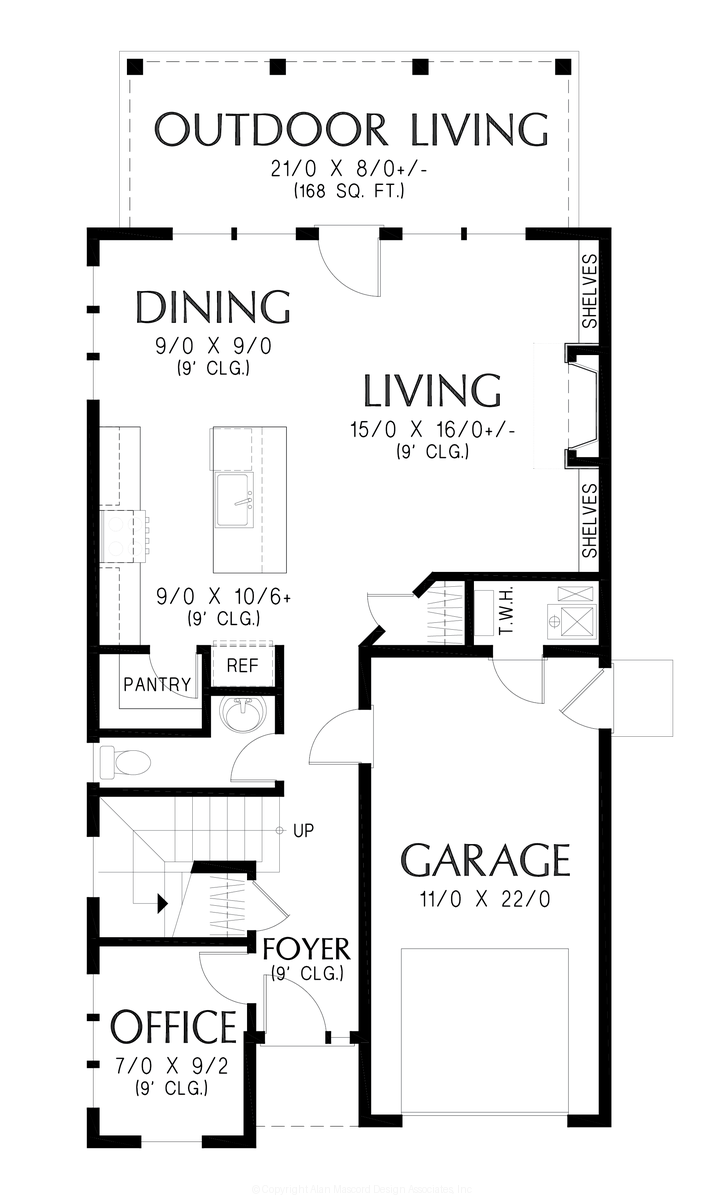 Main Floor Plan image for Mascord Willowcrest-Charming, Smart, and Flexible Living-Main Floor Plan