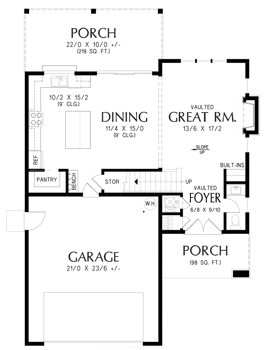 Main Floor Plan image for Mascord Merryfield-Contemporary Design with Outdoor Living Space-Main Floor Plan