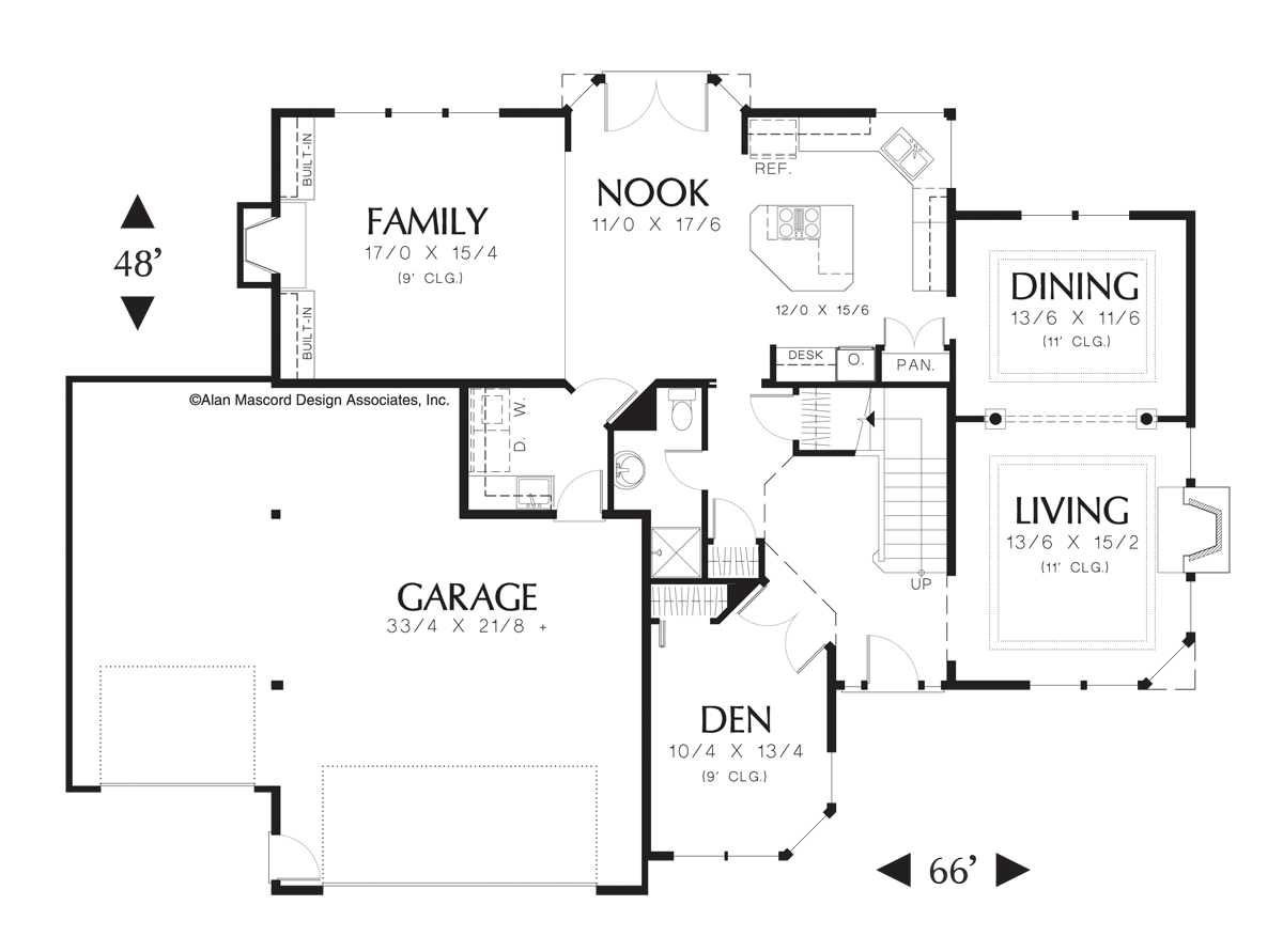 Main Floor Plan image for Mascord Sterlington-5 Bedroom Contemporary Plan-Main Floor Plan