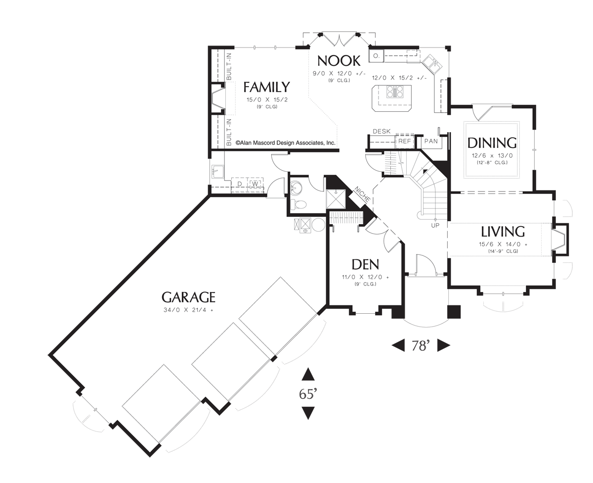Main Floor Plan image for Mascord Winnfield-European Plan with Grand Entry-Main Floor Plan