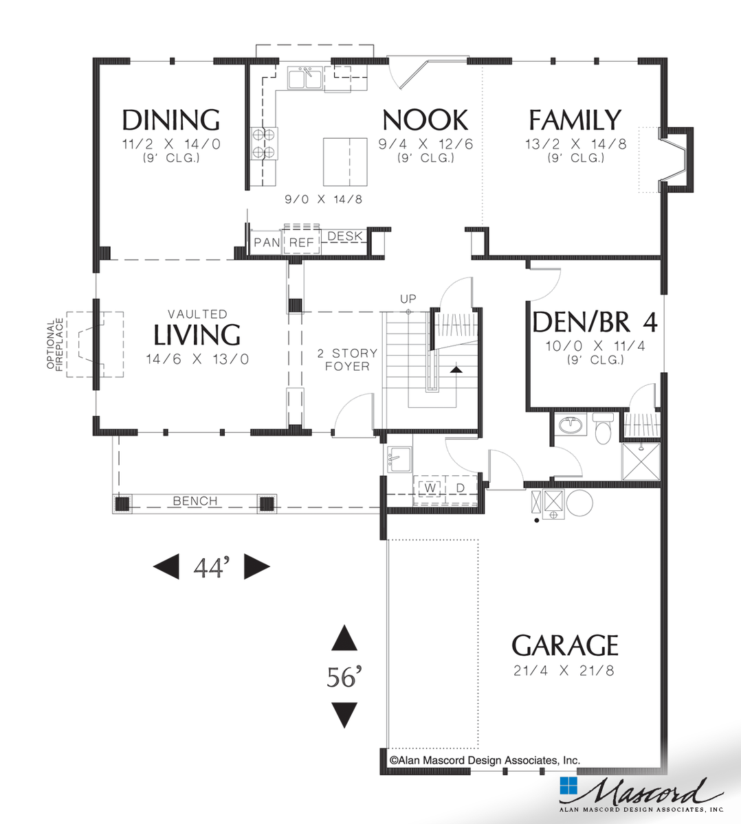 Pembrooke: Craftsman Plan with Covered Front Porch | 2255 Sq Ft