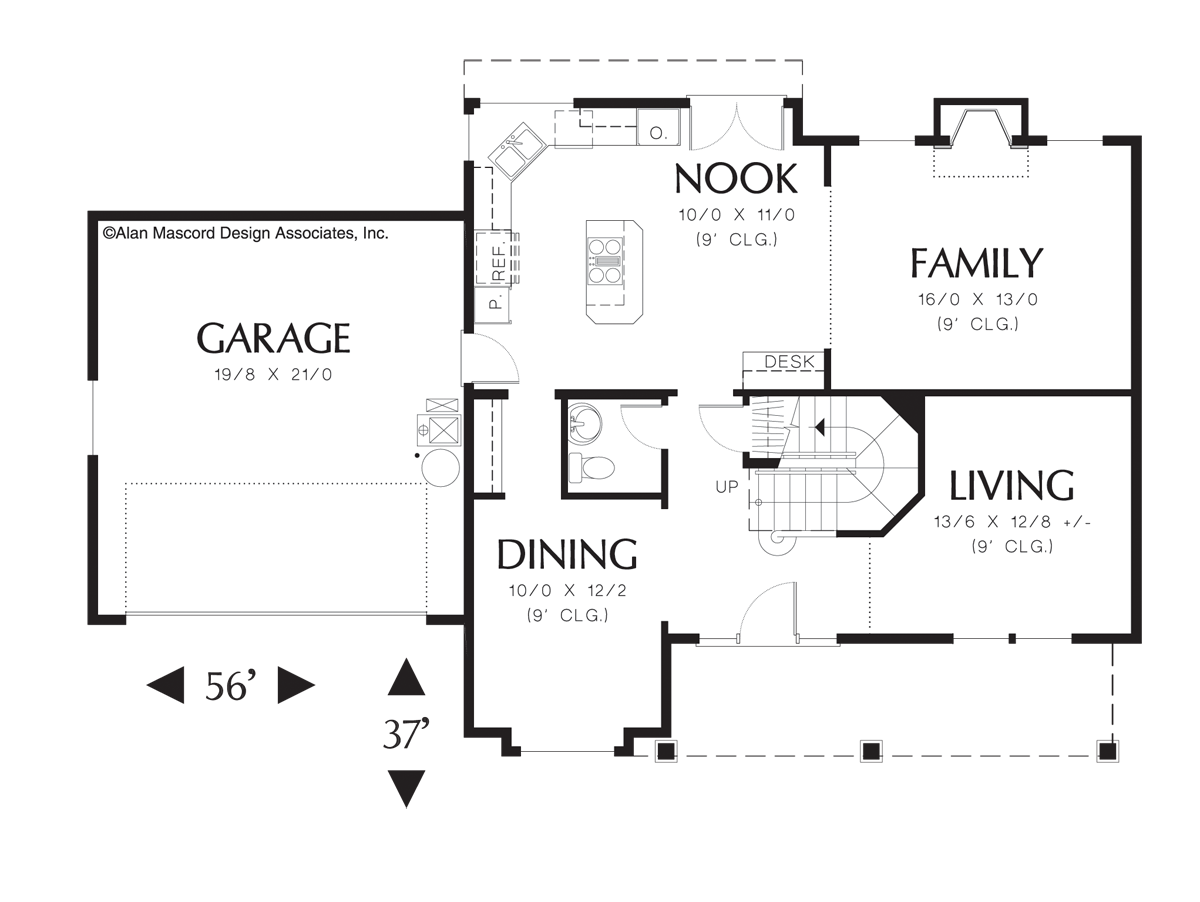 Alexander: 4 Bedroom Country Plan with U-shaped Stairs | 2120 Sq Ft