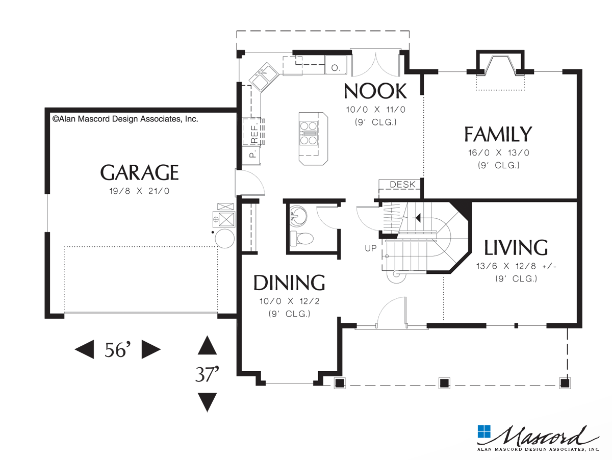 Alexander: 4 Bedroom Country Plan with U-shaped Stairs | 2120 Sq Ft