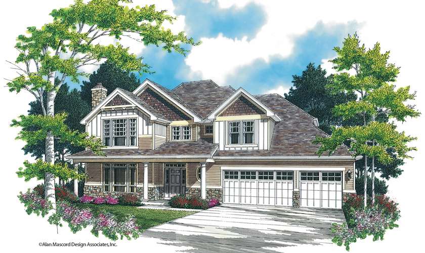 Mascord House Plan 22113A: The Clairborne