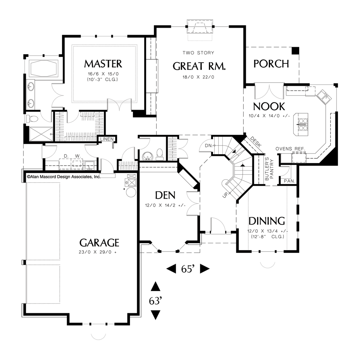 Dunewood: 3 Bedroom Traditional Plan with Bonus Room and Den | 2803 Sq Ft