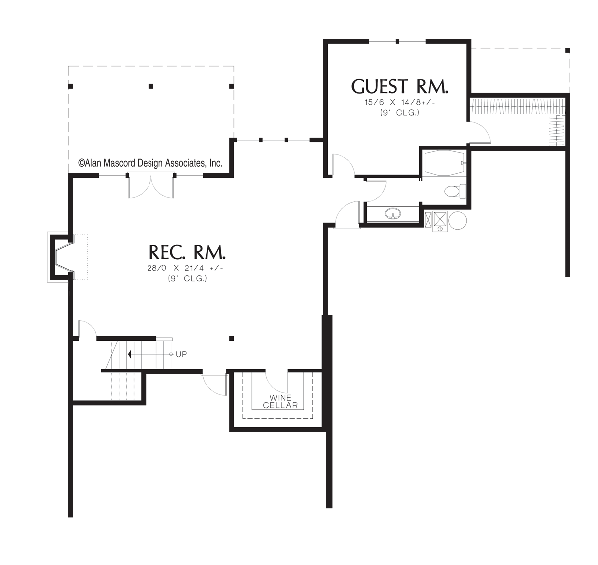 Lower Floor Plan image for Mascord Brackenbury-Daylight Basement Plan with Bonus Room-Lower Floor Plan