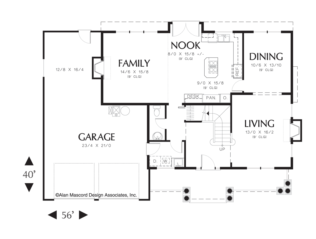Main Floor Plan image for Mascord Melbourne-Liveable Four Bedroom Country Plan-Main Floor Plan