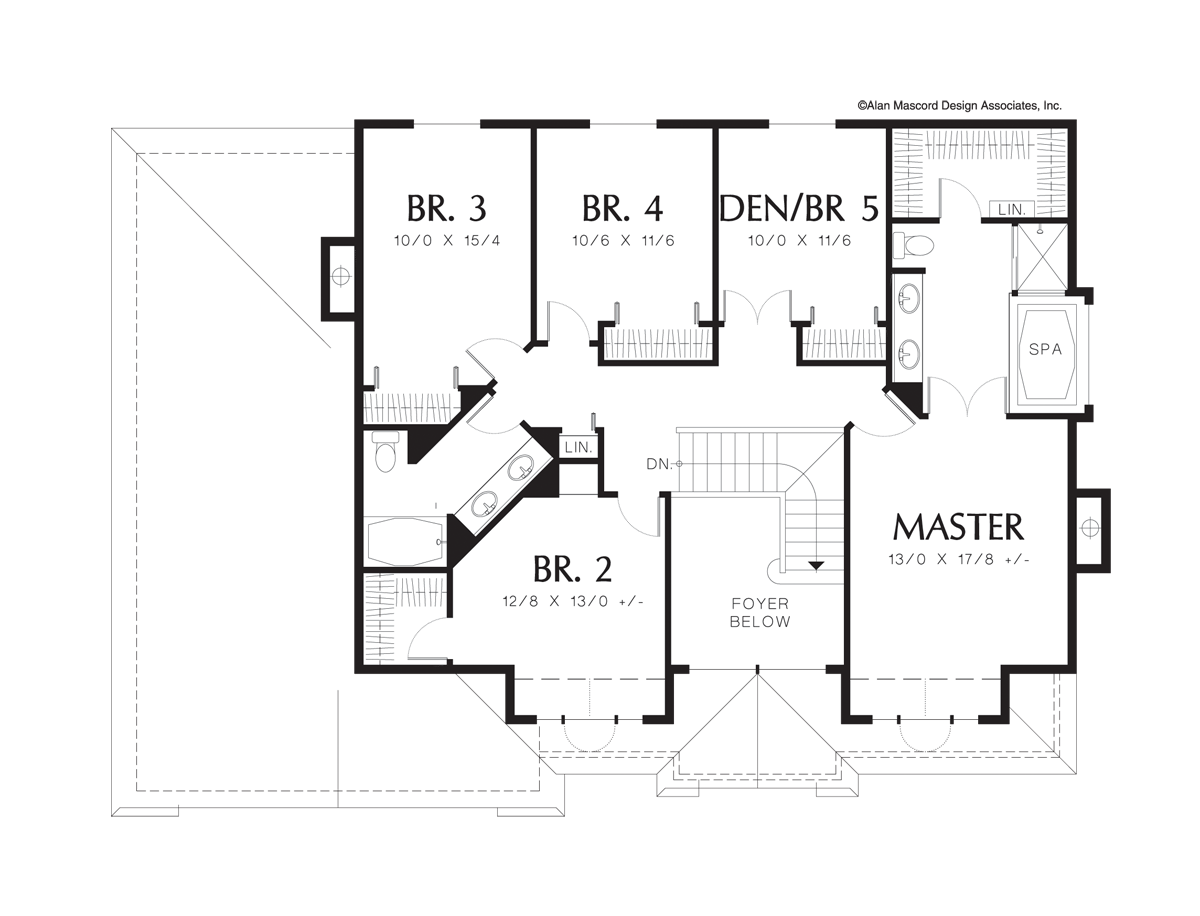 Upper Floor Plan image for Mascord Melbourne-Liveable Four Bedroom Country Plan-Upper Floor Plan